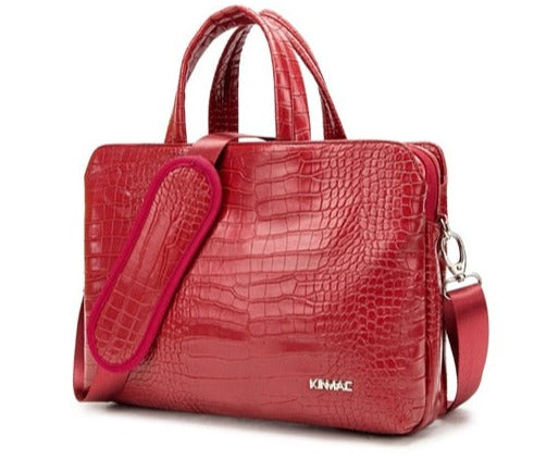 CROCO LEATHER MESSENGER HANDBAG