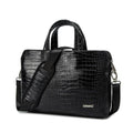CROCO LEATHER MESSENGER HANDBAG