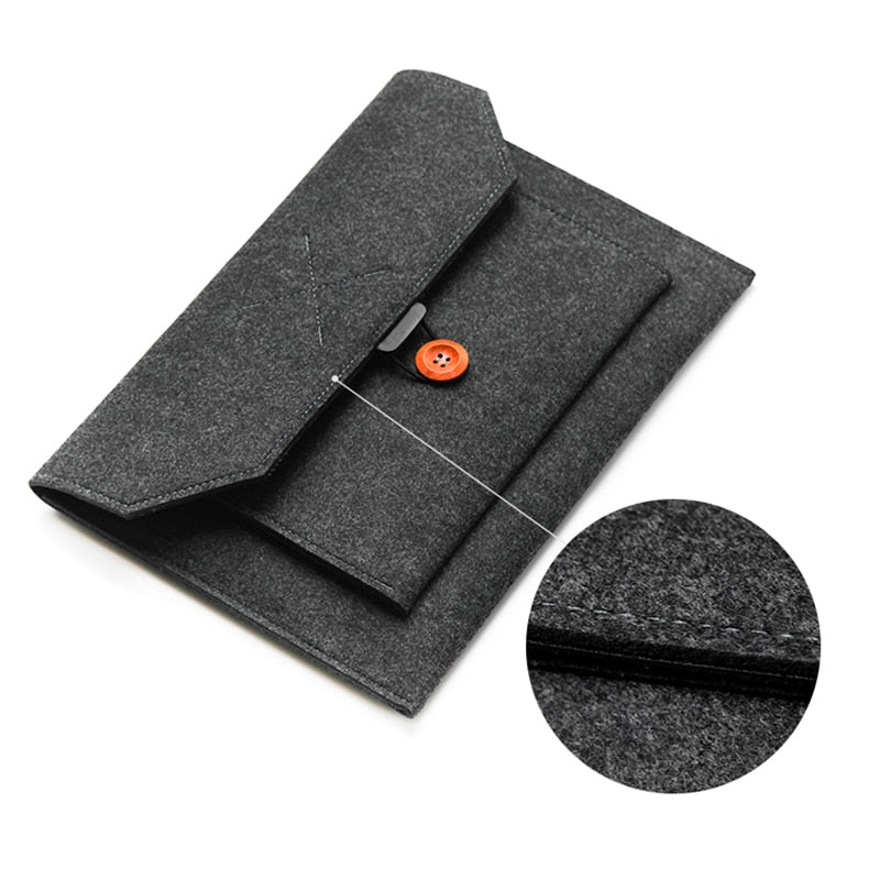The Buttoned Wool Laptop Sleeve