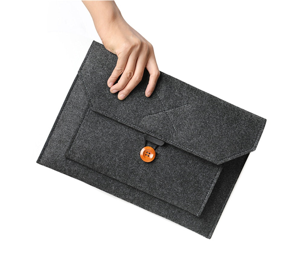 The Buttoned Wool Laptop Sleeve