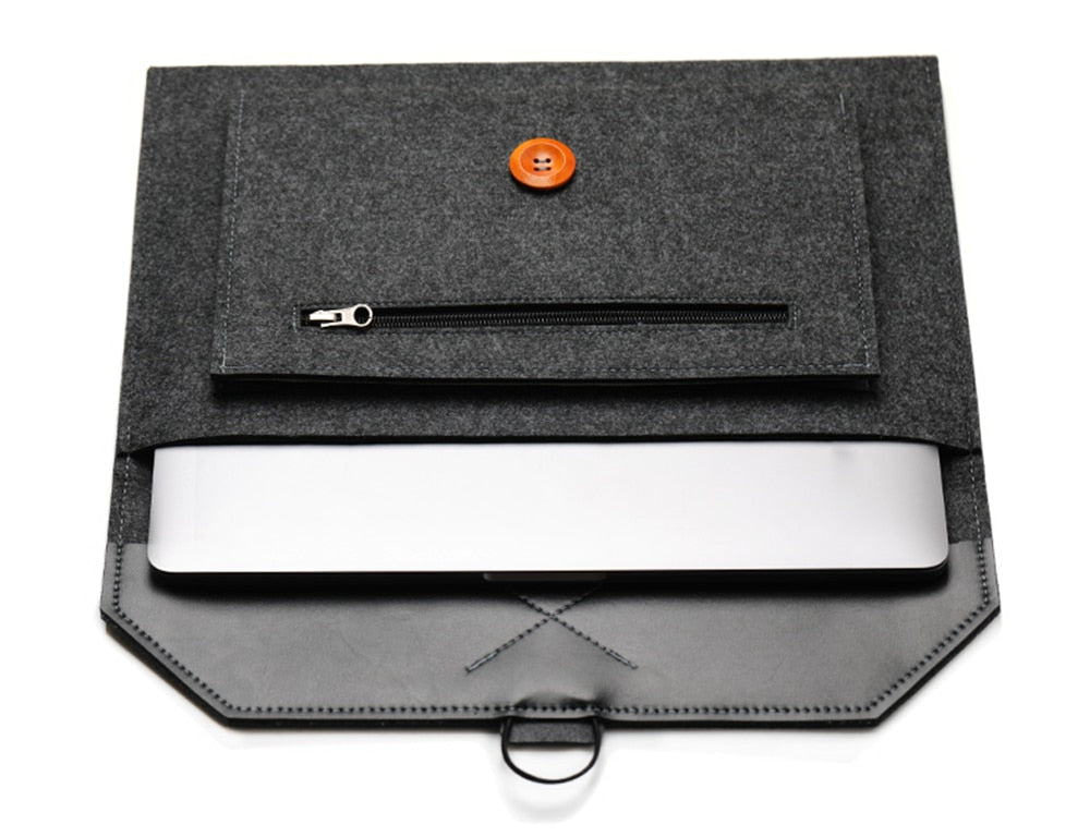 The Buttoned Wool Laptop Sleeve