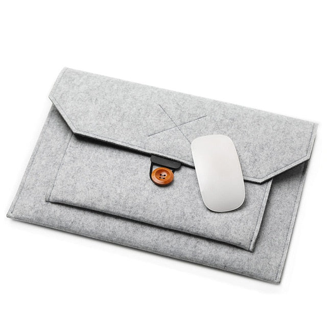 The Buttoned Wool Laptop Sleeve