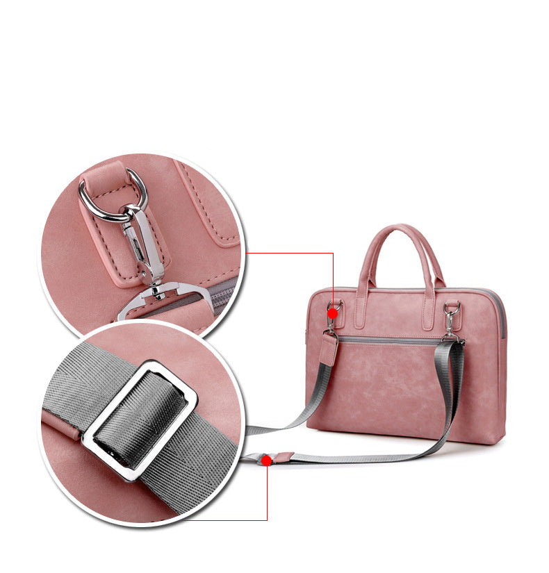 Leather Classic Laptop Bag for Women 13-inch